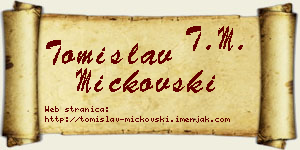 Tomislav Mickovski vizit kartica